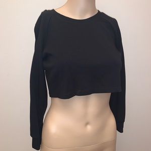 American Apparel black long sleeve crop top